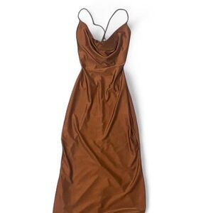 Windsor Copper Satin Backless Dress